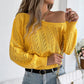 Pull en maille court épaules dénudées pour femme