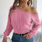 Pull en maille court épaules dénudées pour femme