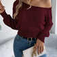Pull en maille court épaules dénudées pour femme