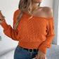 Pull en maille court épaules dénudées pour femme
