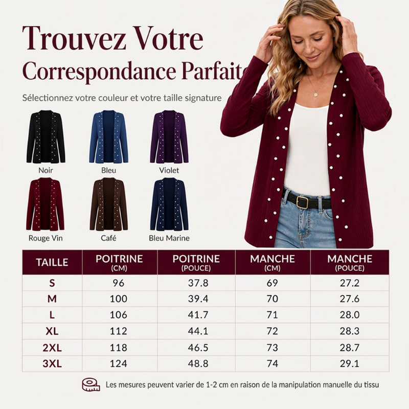 Cardigan en tricot pour femme orné de pertes