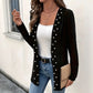 Cardigan en tricot pour femme orné de pertes