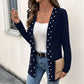 Cardigan en tricot pour femme orné de pertes