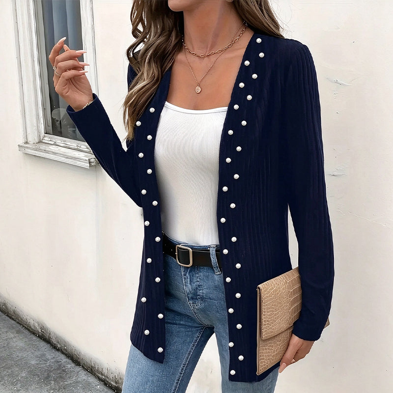 Cardigan en tricot pour femme orné de pertes