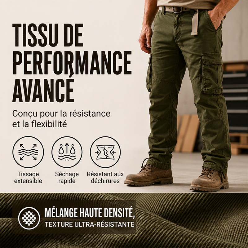 Pantalon cargo tactique multi-poches pour homme