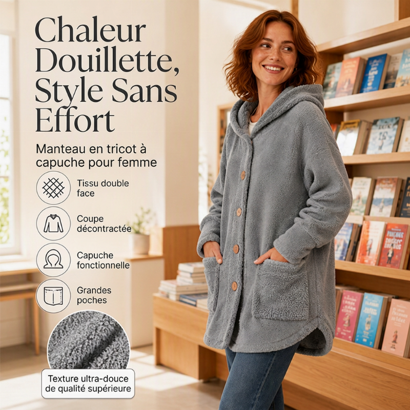 Veste d'hiver chaude à capuche pour femme