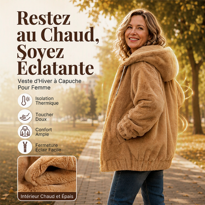 Veste à capuche douce d'hiver pour femmes