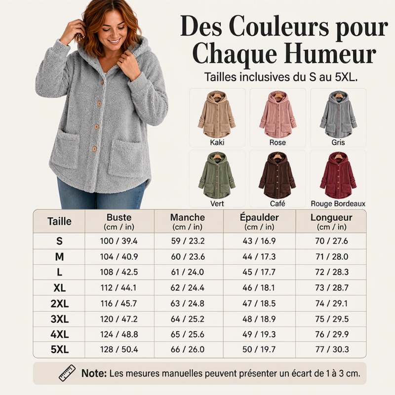 Veste d'hiver chaude à capuche pour femme