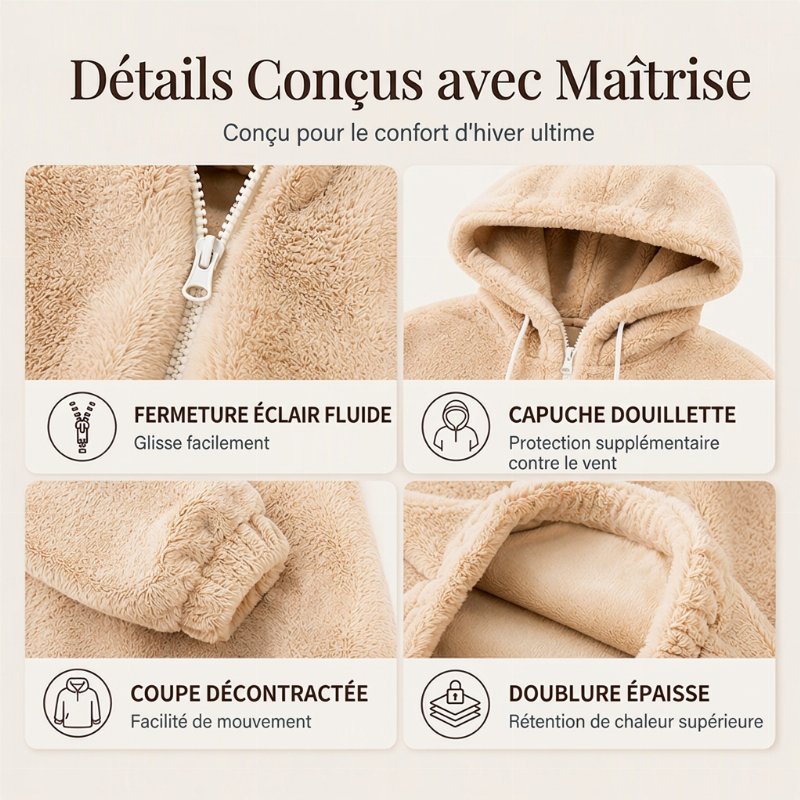Veste à capuche douce d'hiver pour femmes