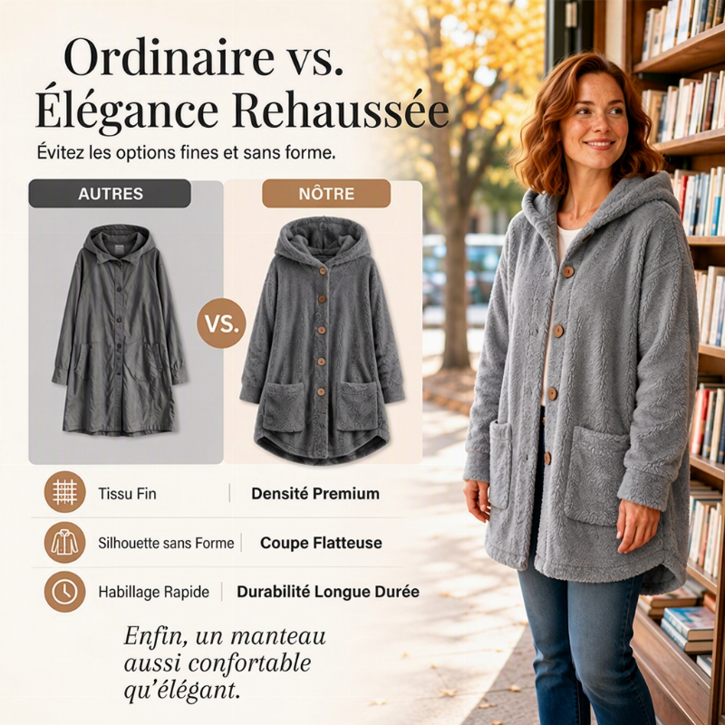 Veste d'hiver chaude à capuche pour femme