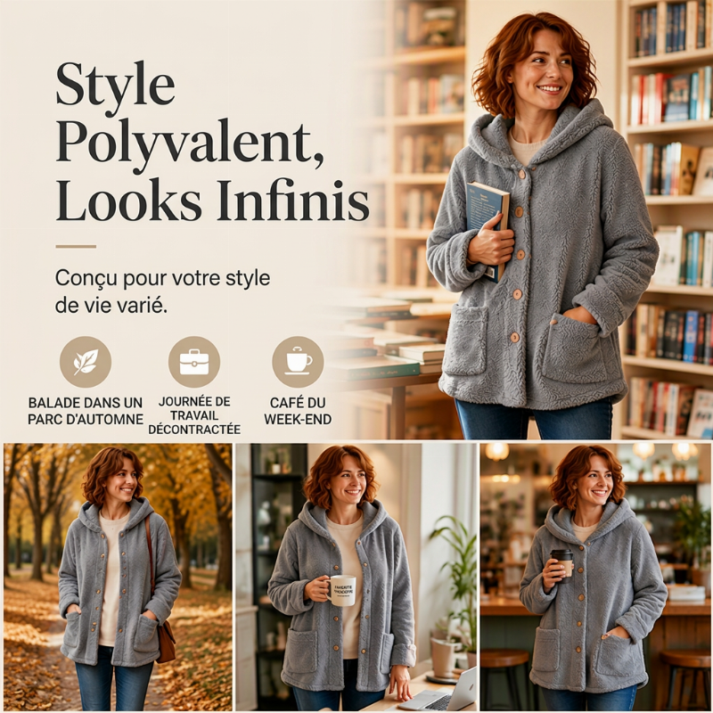 Veste d'hiver chaude à capuche pour femme