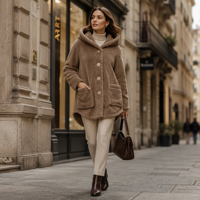 Veste d'hiver chaude à capuche pour femme