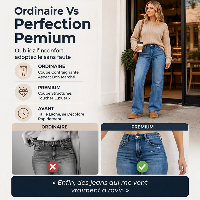 Jeans décontractés extensibles à taille haute pour femmes