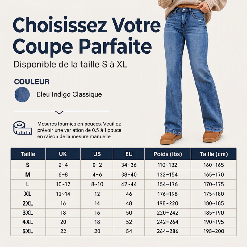 Jeans décontractés extensibles à taille haute pour femmes