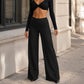 Pantalon large taille haute décontracté pour femmes