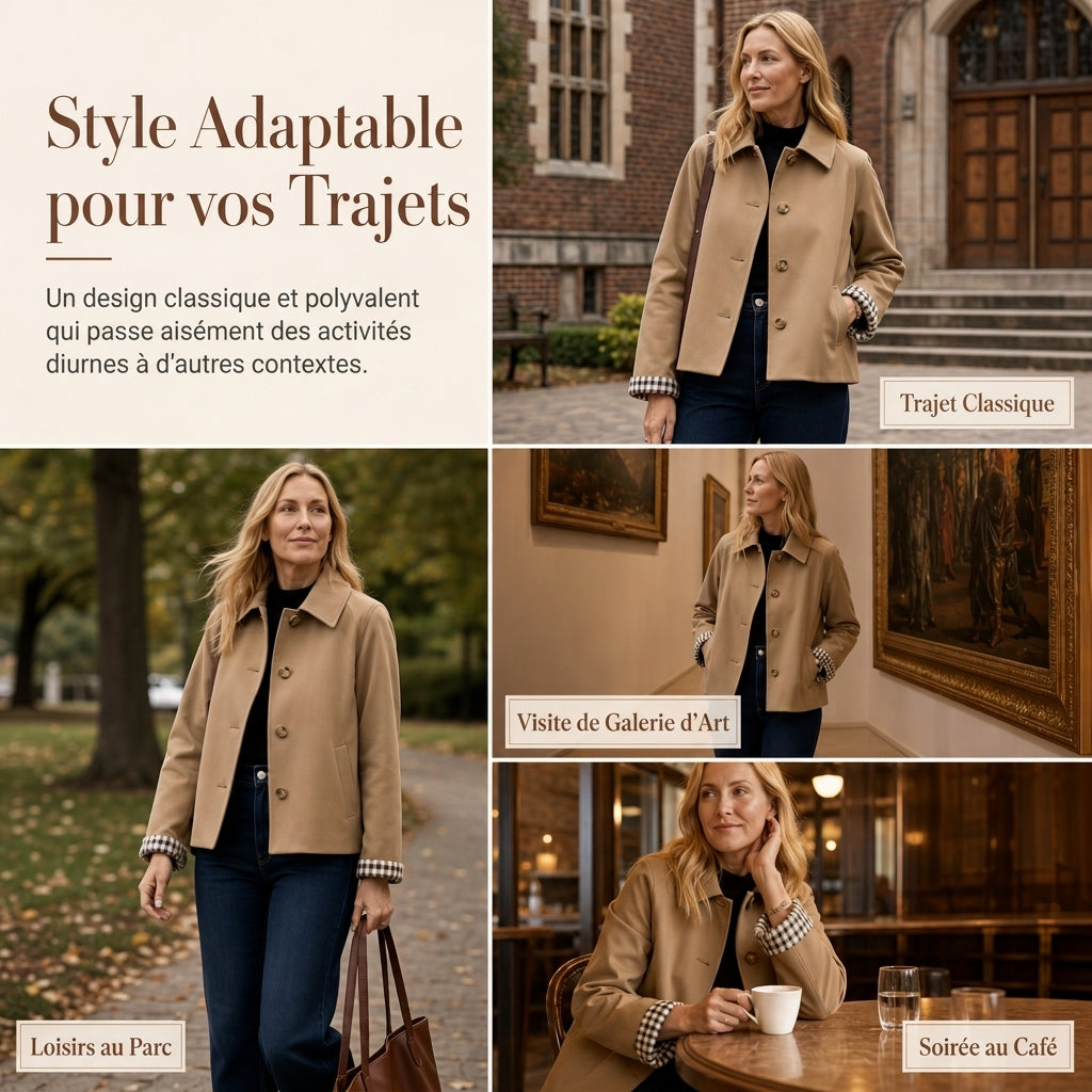 Manteau d'automne-hiver décontracté pour femme, à manches longues et boutonnage simple