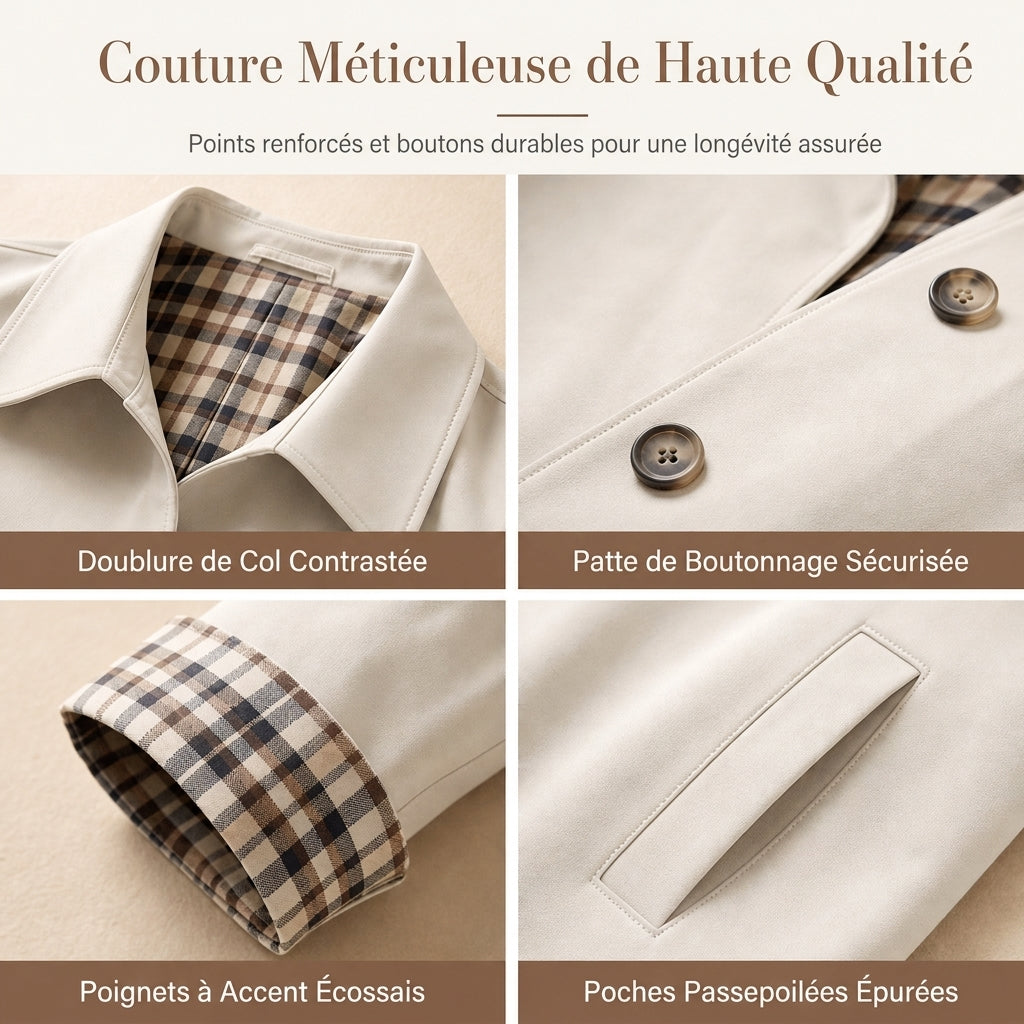 Manteau d'automne-hiver décontracté pour femme, à manches longues et boutonnage simple