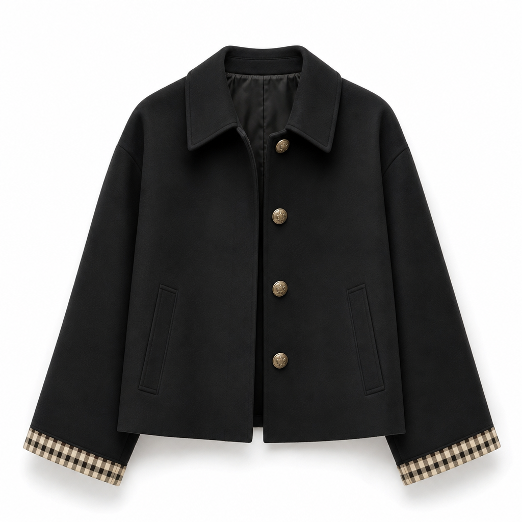 Manteau d'automne-hiver décontracté pour femme, à manches longues et boutonnage simple