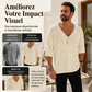 T-shirt en maille décontracté pour homme à col en V