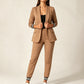Ensemble blazer à boutonnage ouvert et pantalon pour femme