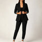 Ensemble blazer à boutonnage ouvert et pantalon pour femme