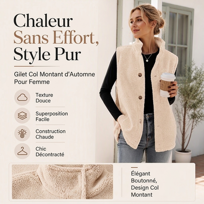Gilet chaud décontracté en sherpa pour femme