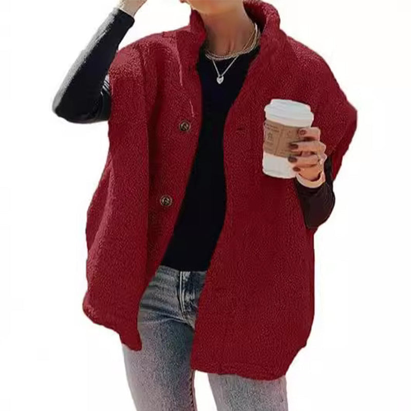 Gilet chaud décontracté en sherpa pour femme