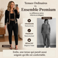 Ensemble 3 pièces pour femme : cardigan, top tube et pantalon
