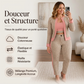 Ensemble 3 pièces pour femme : cardigan, top tube et pantalon