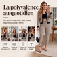 Ensemble 3 pièces pour femme : cardigan, top tube et pantalon