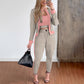 Ensemble 3 pièces pour femme : cardigan, top tube et pantalon