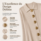 Robe longue en maille côtelée à manches bouffantes pour femme