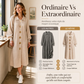 Robe longue en maille côtelée à manches bouffantes pour femme