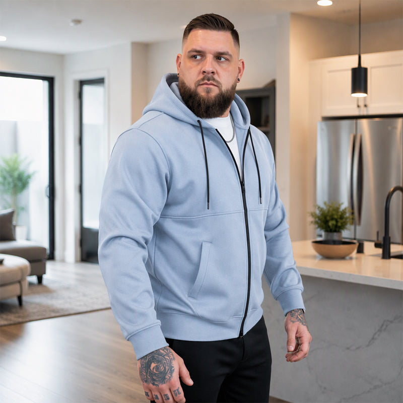 Veste à capuche zippée décontractée et chaude pour homme