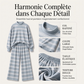 Ensemble haut rayé à col montant pour femme et pantalon à jambe large