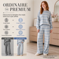 Ensemble haut rayé à col montant pour femme et pantalon à jambe large