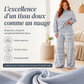 Ensemble haut rayé à col montant pour femme et pantalon à jambe large