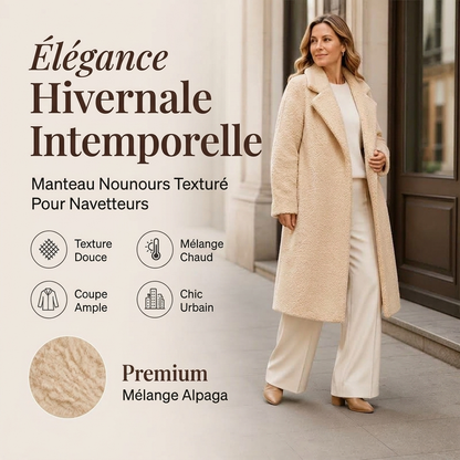 Manteau mi-long en laine d'agneau pour femme