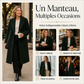 Manteau mi-long en laine d'agneau pour femme