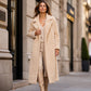 Manteau mi-long en laine d'agneau pour femme