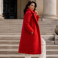 Manteau mi-long en laine d'agneau pour femme