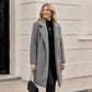 Manteau mi-long en laine d'agneau pour femme