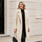 Manteau mi-long en laine d'agneau pour femme