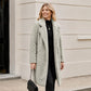 Manteau mi-long en laine d'agneau pour femme