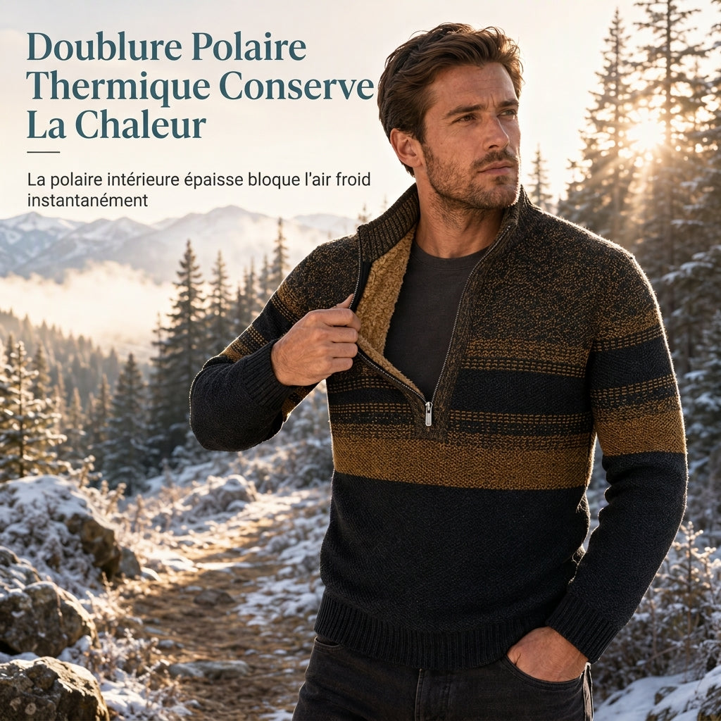 Cardigan en triqué à carreaux pour homme, doublure molletonnée, à capuche, manteau épais à manches longues pour l'hiver