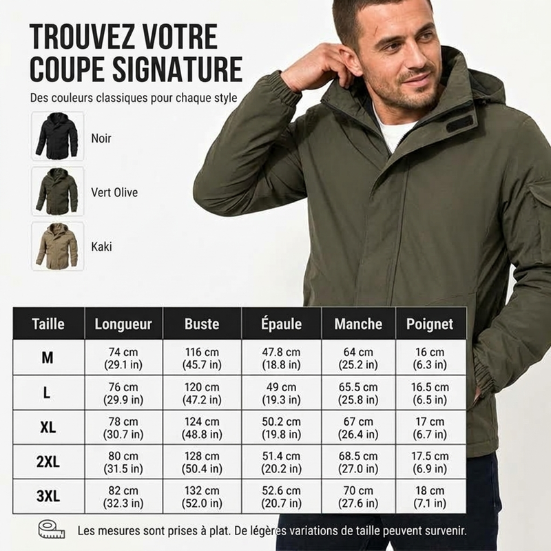 Veste à capuche coupe-vent extérieure pour homme