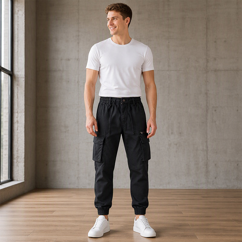 Pantalon cargo jogger multi-poches pour homme