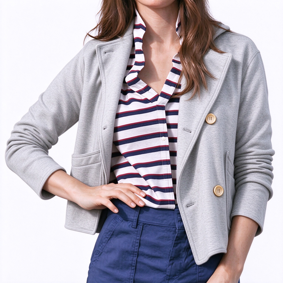 Veste décontractée unie classique