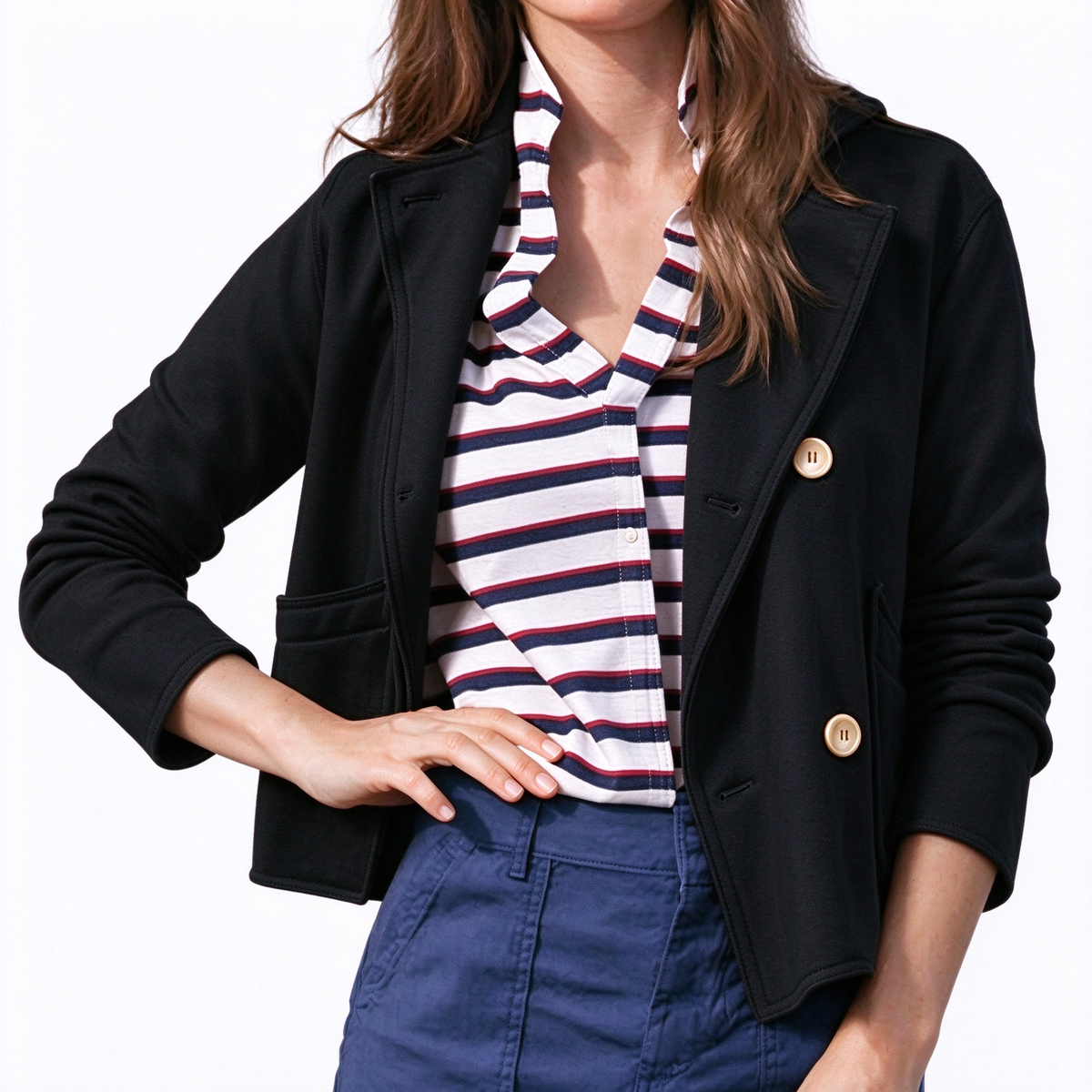 Veste décontractée unie classique