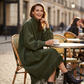 Robe décontractée unie en faux daim pour femme